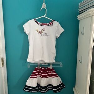 Gymboree shirt size 7.  Children's Place size 6x skirt.